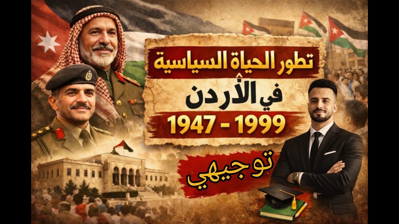 تطور الحياة السياسية في الأردن بين عامي (1947- 1999م) توجيهي تاريخ الأردن جزء 2