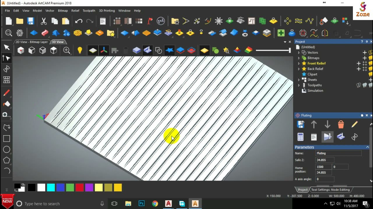 How to create Fluting Toolpath in ArtCam 2017
