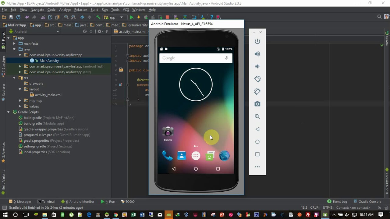 Opening Android Studio for first time