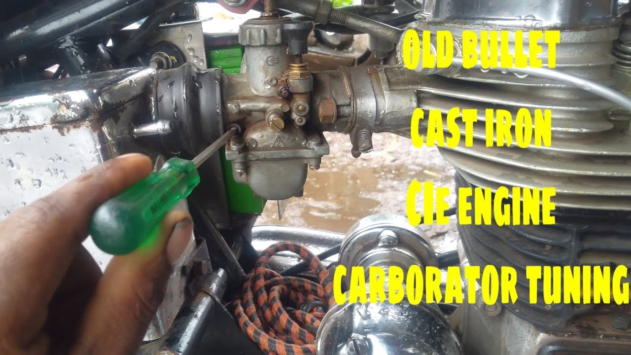 Old bullet Cie engine cast iron carburettor tuning fro best mileage