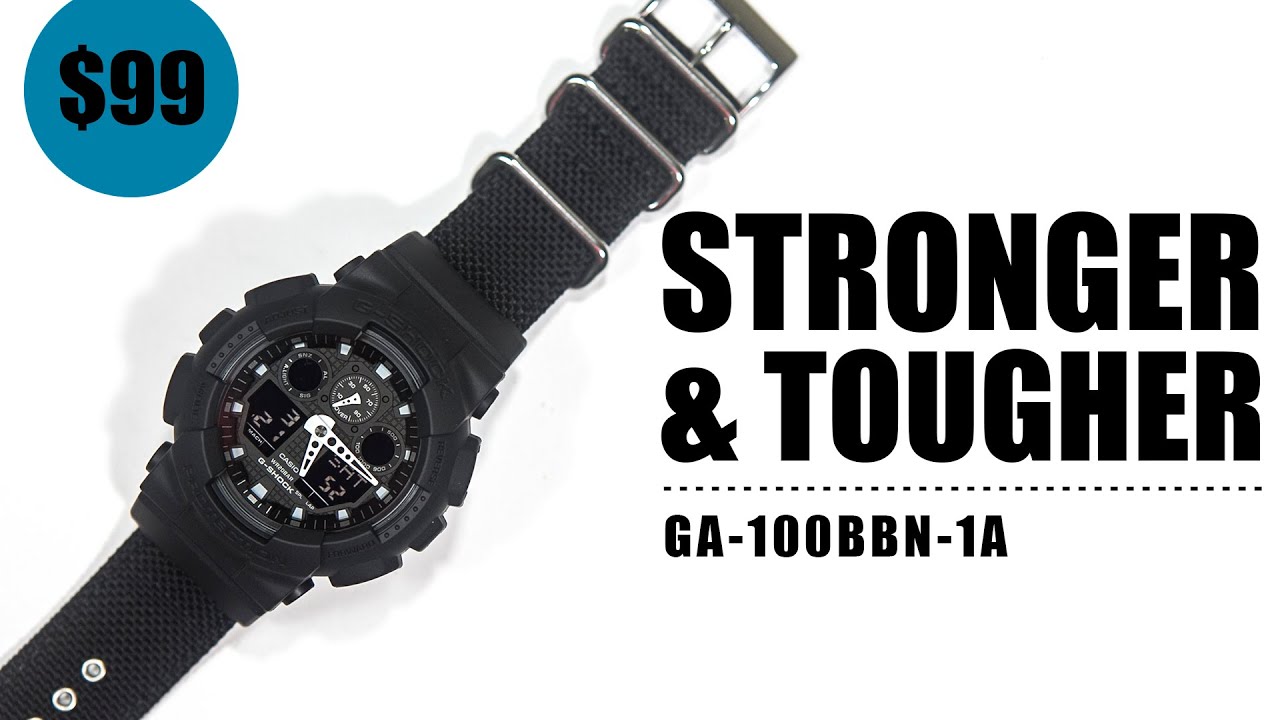 STRONGER & TOUGHER -  CASIO G-SHOCK GA-100BBN-1A