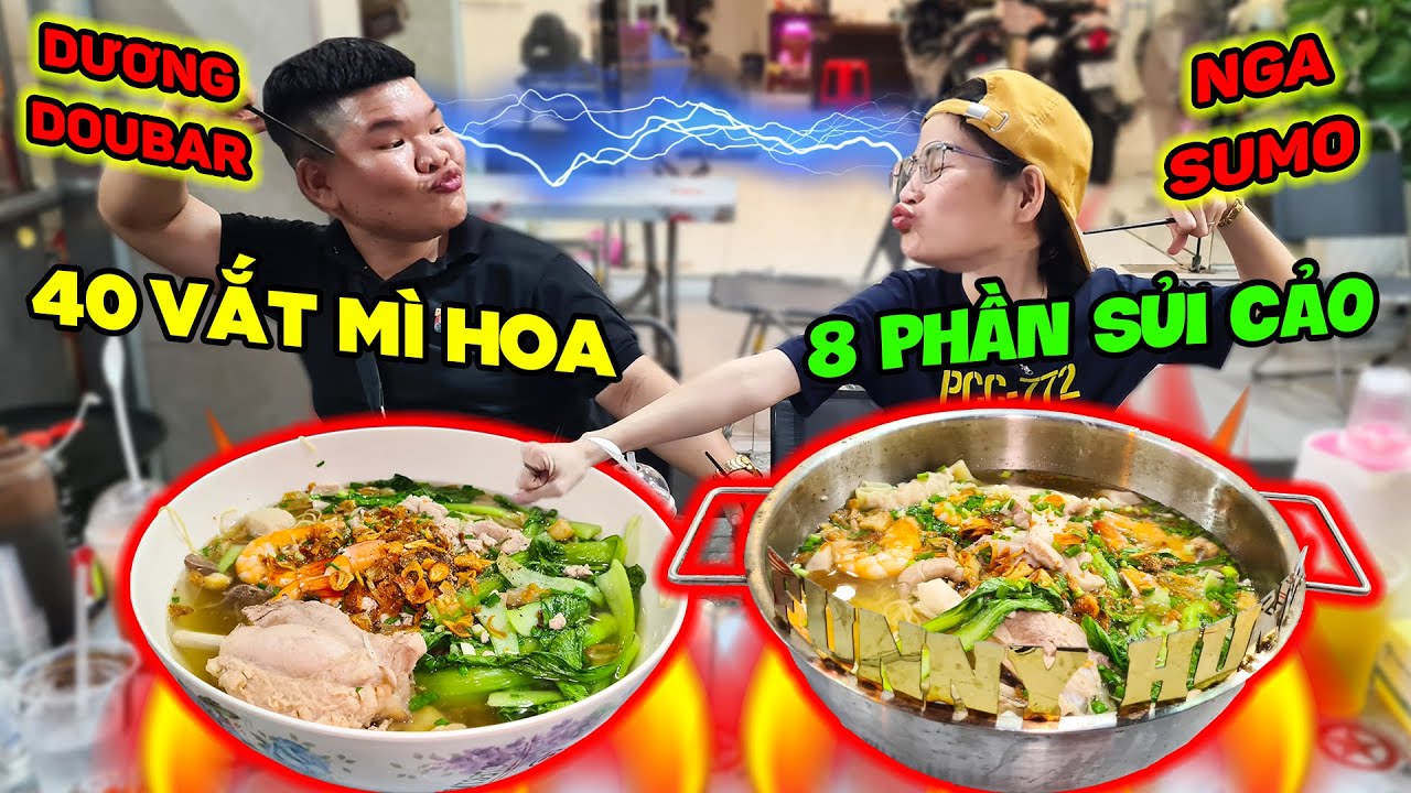 Chưa Từng Thấy Nga Sumo VS Dương Doubar 40 Vắt Mì Người Hoa 8 Phần Sủi Cảo Khiến Cả Quán Rần Rần.