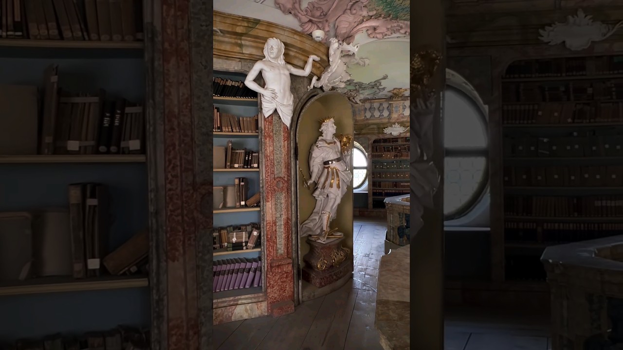 🤯One of the most beautiful libraries📚 in Europe🥵 #like #subscribe  #travel #library #europe