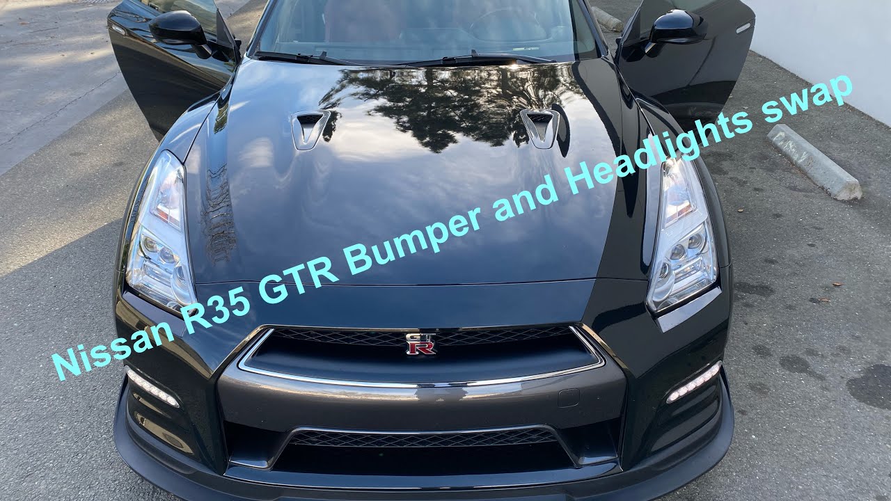 Nissan GTR Front Bumper and OEM Headlights Swap DIY