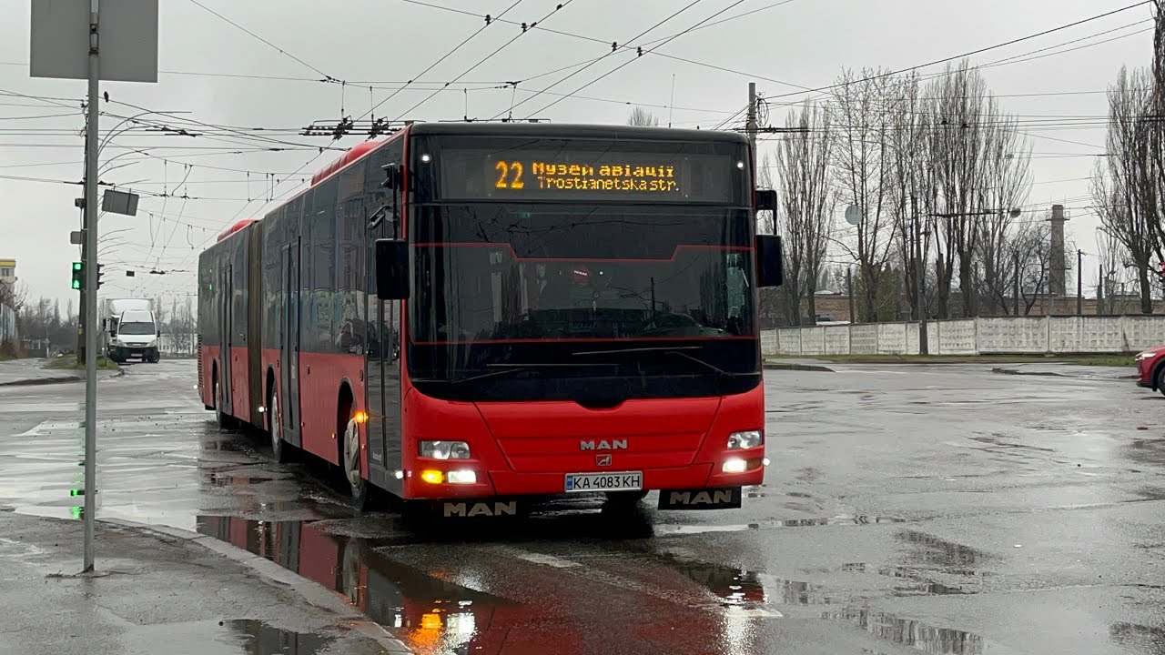 Поїздка на автобусі MAN A23 Lion's City G NG 313, бортовий номер, повний маршрут 22