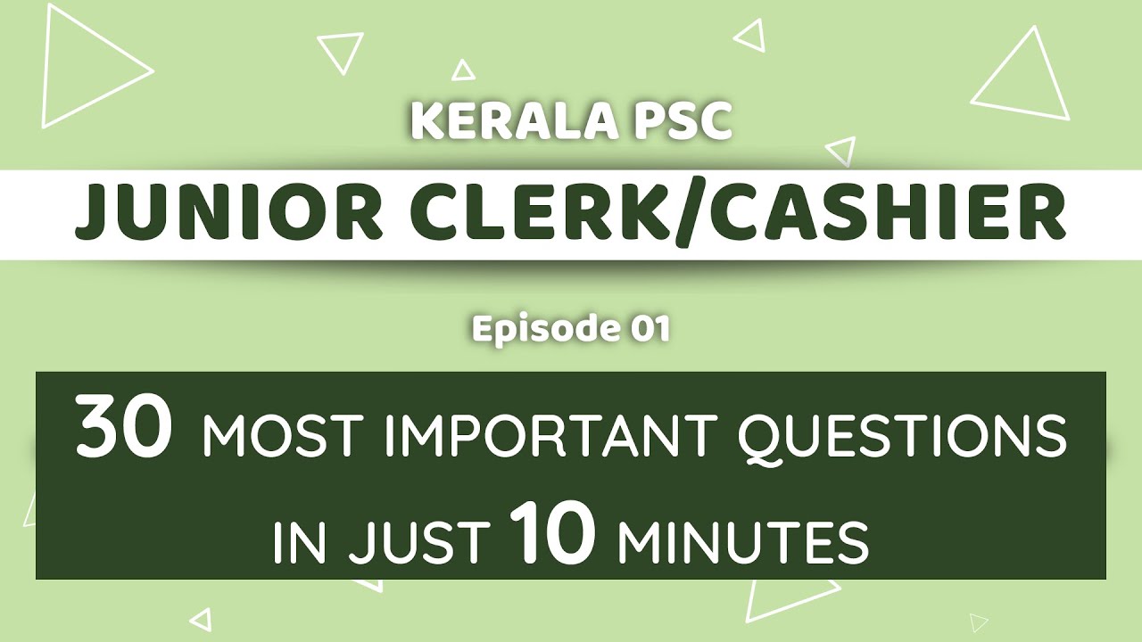 The Secret Kerala PSC Junior Clerk/Cashier Questions You Haven't Seen Yet! | Episode 01 |