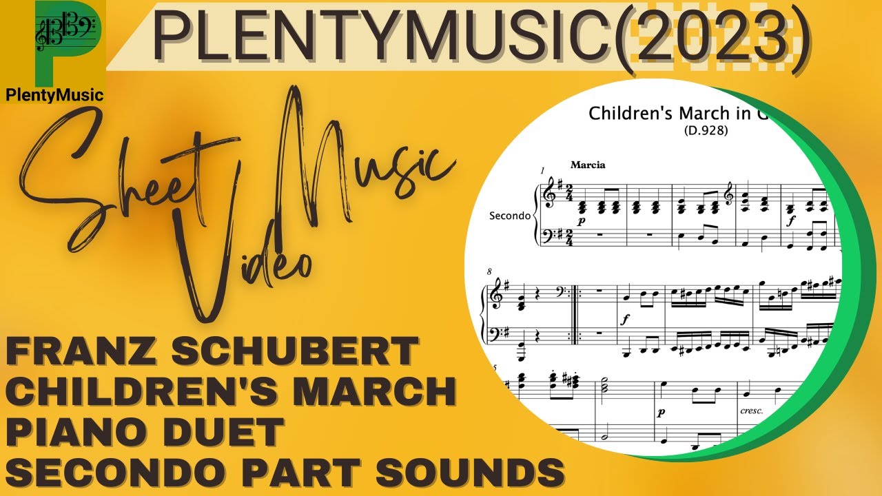 Schubert F. | Children's March in G | piano duet | secondo part