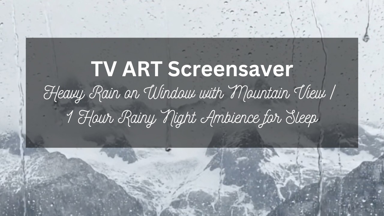 Heavy Rain on Window with Mountain View | 1 Hour Rainy Night Ambience for Sleep
