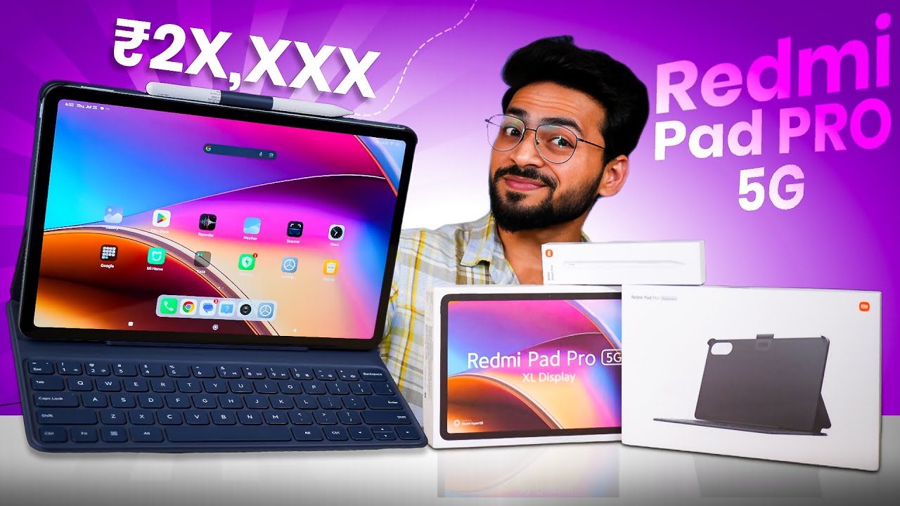 Redmi Pad Pro 5G Unboxing 🔥 | Redmi Keyboard & Redmi Smart Pen | 10000 mAh Battery 🔋