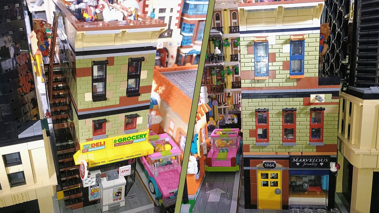 LEGO Spider-Man — многоквартирный дом с использованием наборов 76311, 76324 и 76317