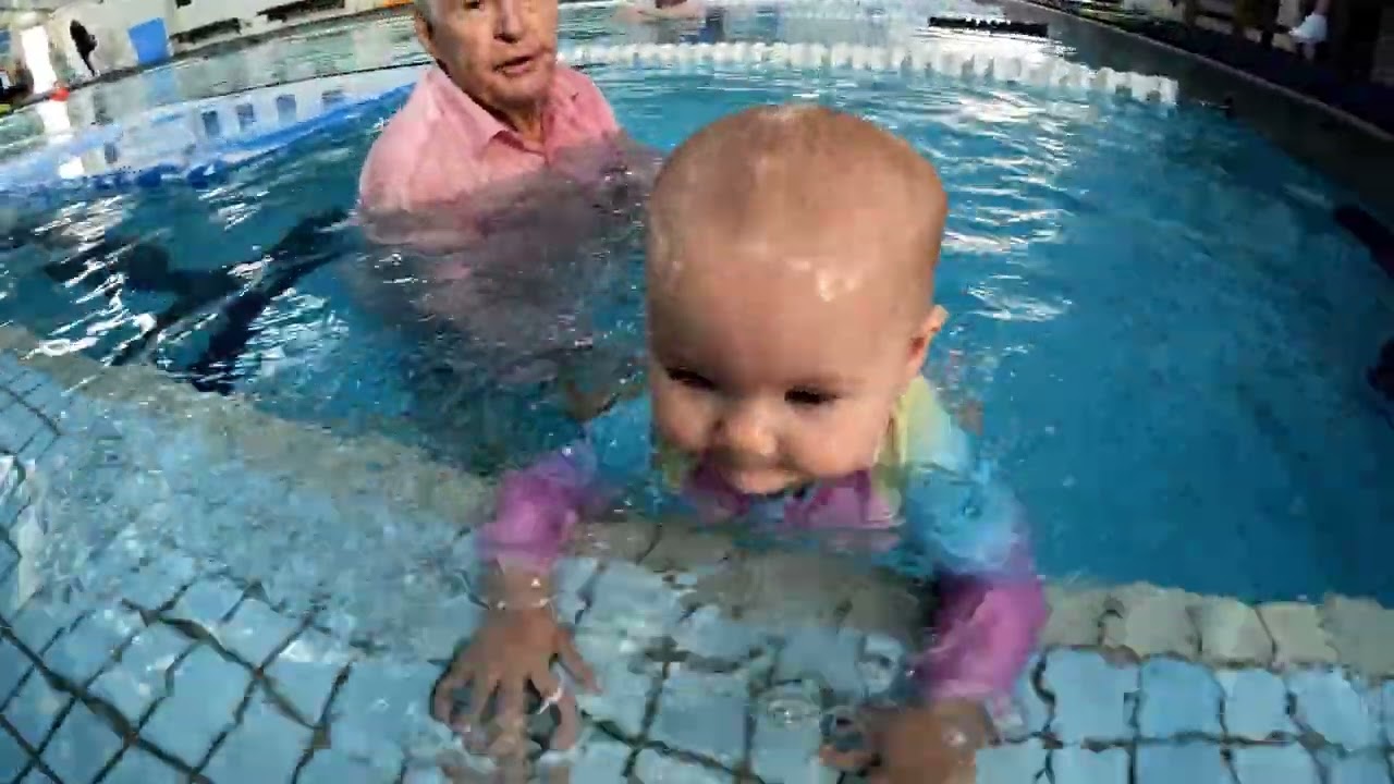 Baby Swimmer Lu Lu 10 Months Swim Skills and Mat Diving