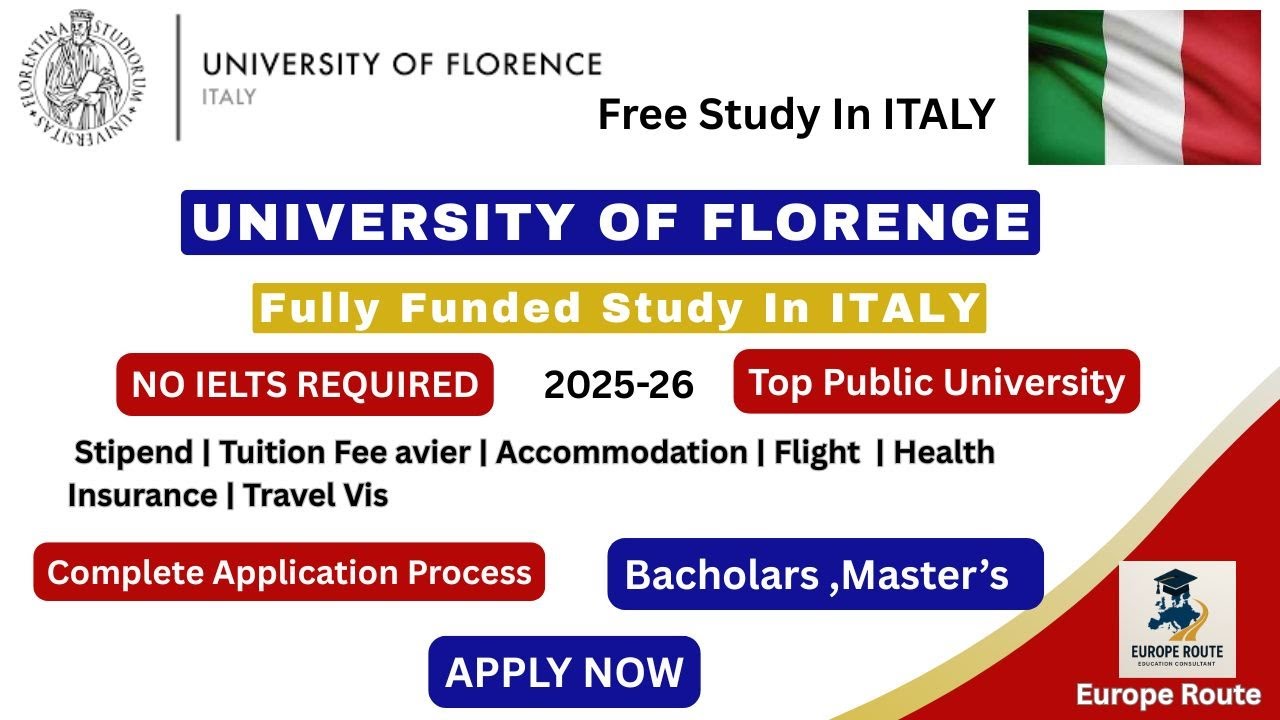 University of Florence Application process 2026, Fully funded scholarship, Public university, Italy