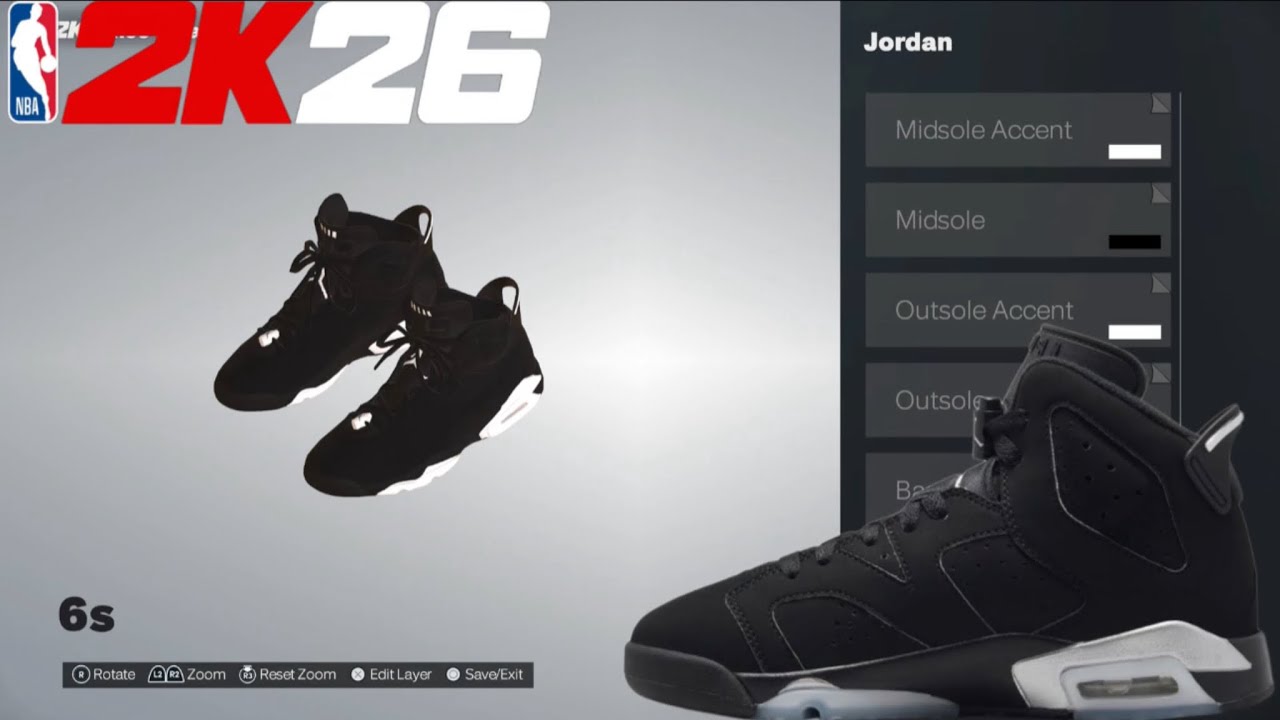 HOW TO MAKE BLACK AND WHITE JORDAN 6s!!! | NBA 2K26 SHOE CREATOR PS5!