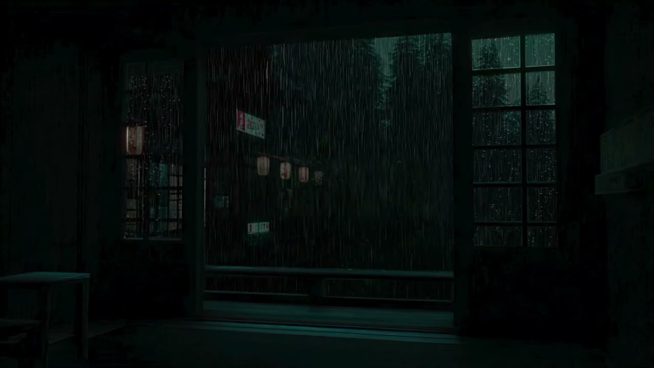 Night Forest Rainfall | Cozy Dark Cabin Ambience for Sleep