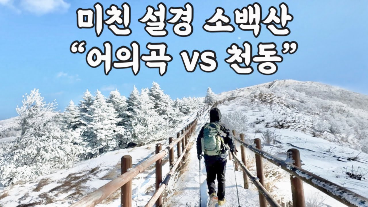 겨울만 되면 진짜 미친 설경을 자랑하는 소백산의 대표적인 코스인 천동과 어의곡 코스를 비교해봤습니다!!