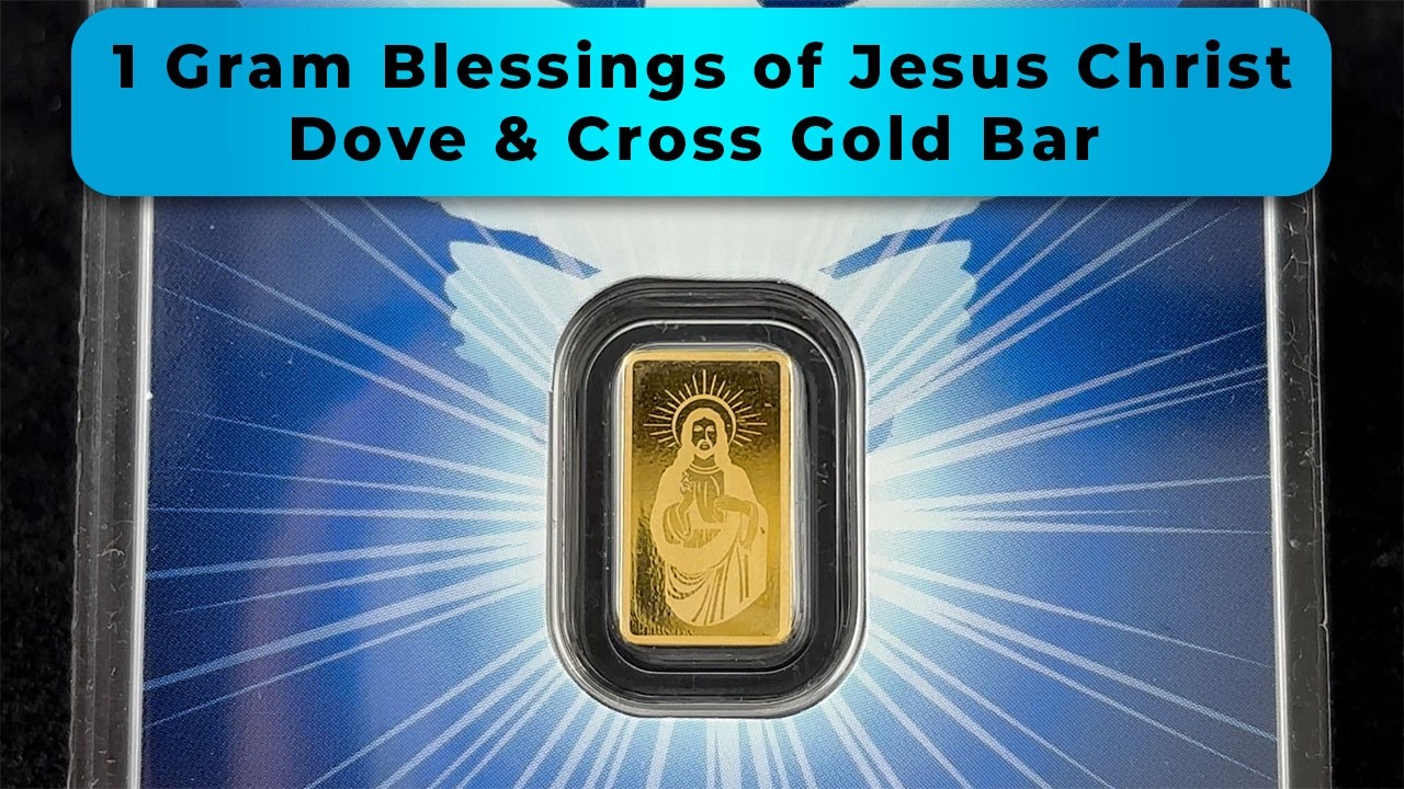 1 Gram Blessings of Jesus Christ Dove & Cross Gold Bar