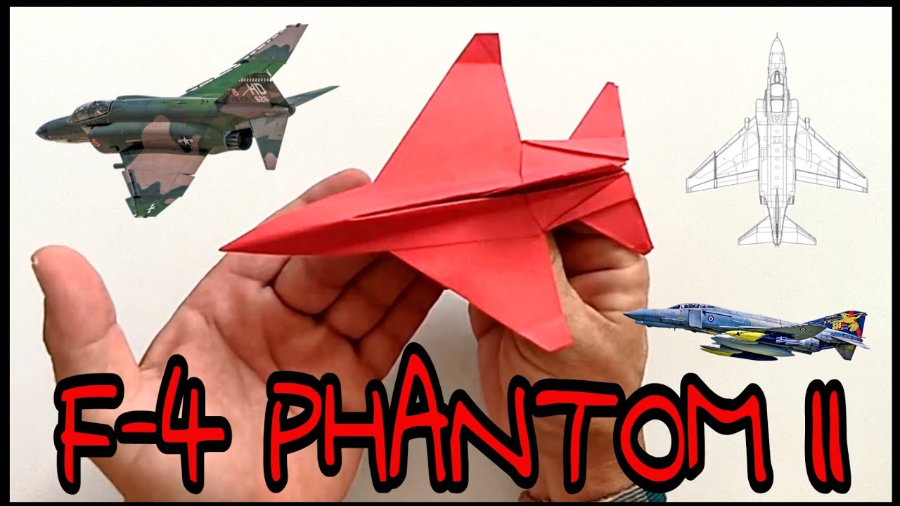 Como hacer un avión de papel Caza de combate F-4 PHANTOM II. @AvionesDePapelPeluso