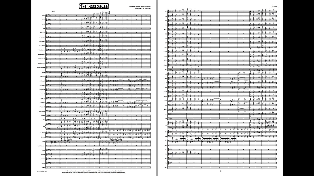 The Incredibles - Giacchino/Arr: Lars Erik Gudim. Available for Brass and Concert Band. Grade 4,5