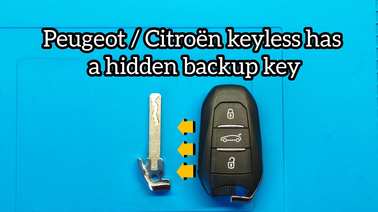 Peugeot Citroen keyless hidden backup key