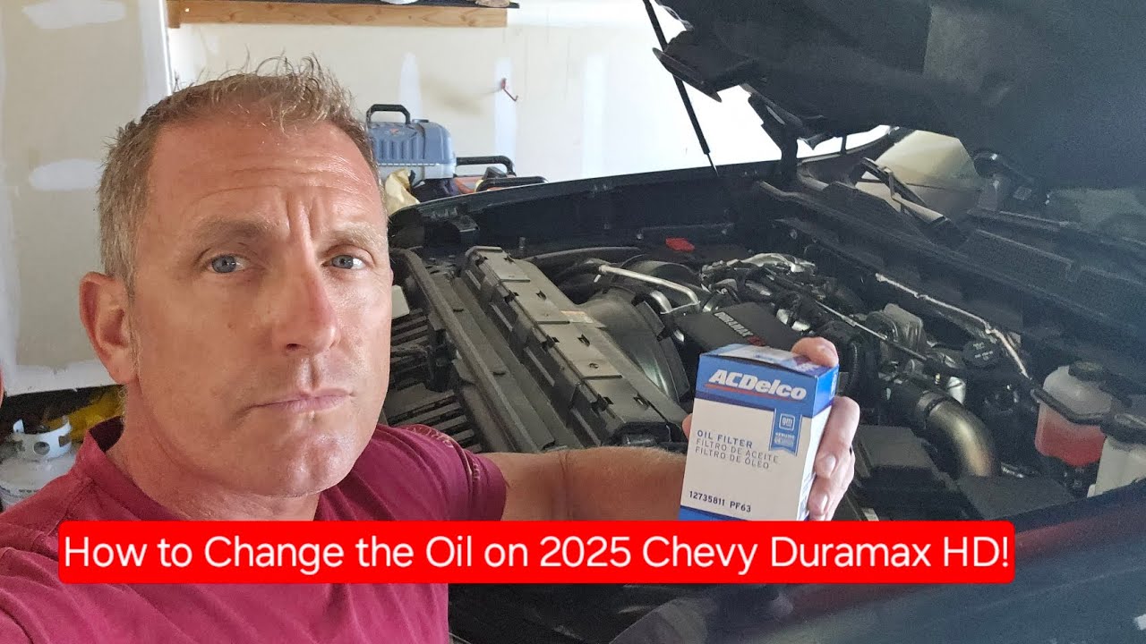 How to change the oil in a 2025 Chevy Silverado HD 6.6 Duramax Diesel.