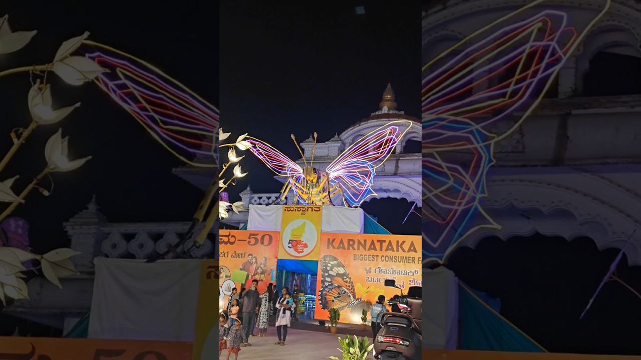🦋Stunning Butterfly in Exhibition Entrance at Mysore #butterfly #butterflies #exhibition