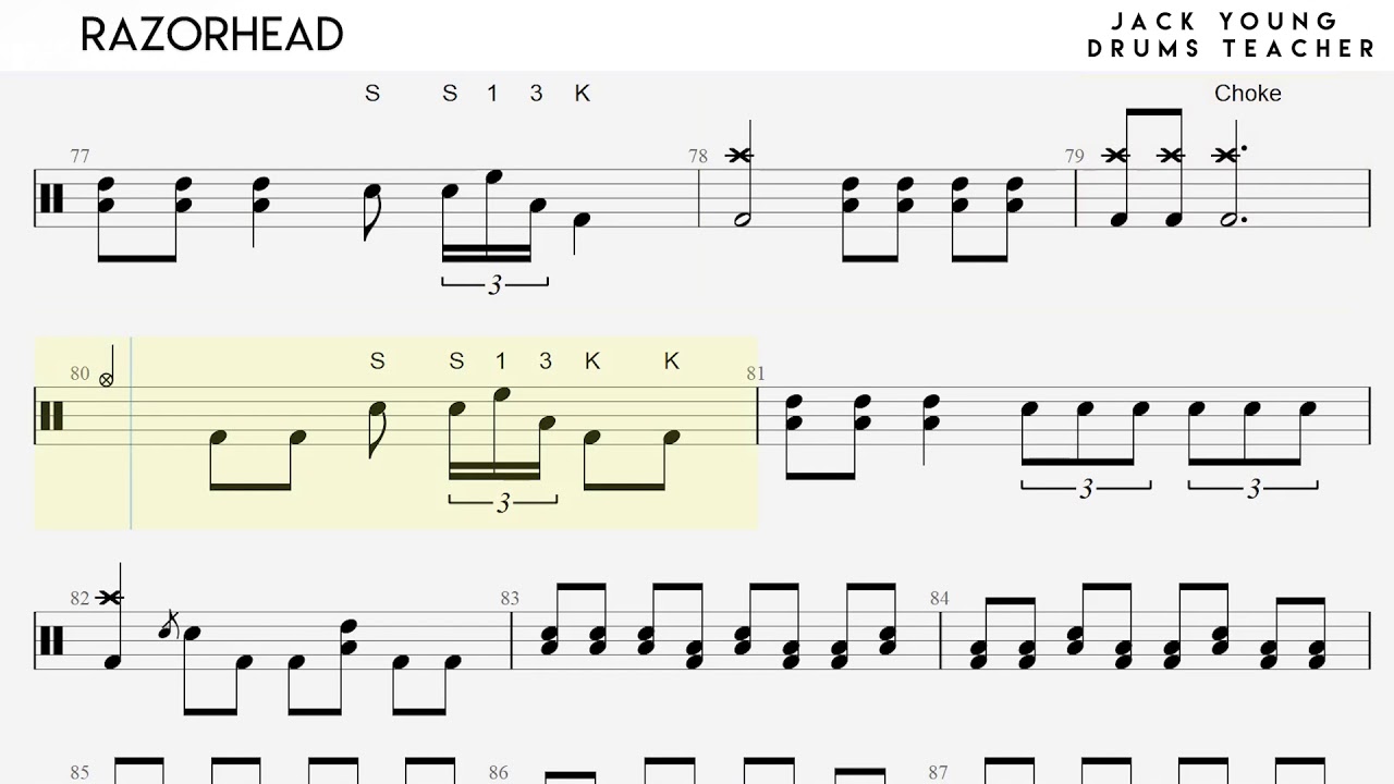 How to play Razorhead on Drums 🎵 - Rockschool Grade 7