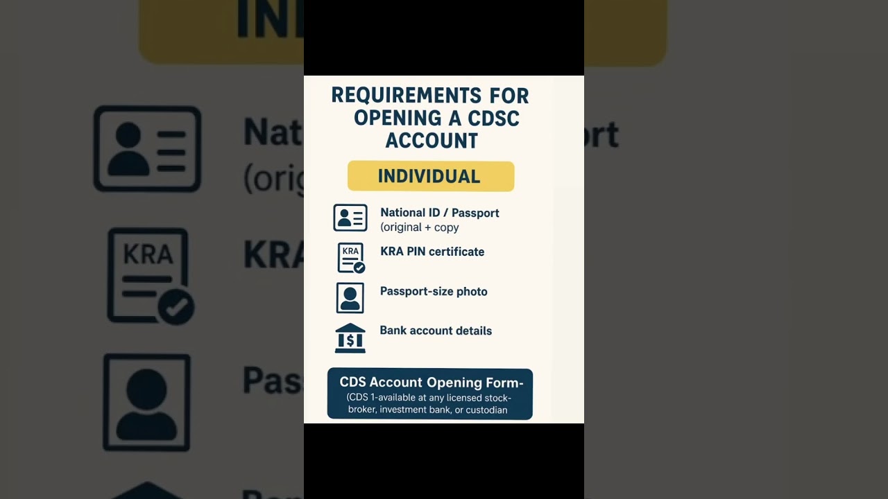 How to open a CDSC account in Kenya - individuals #sharesinvesting #investinkenya #themoneymapke