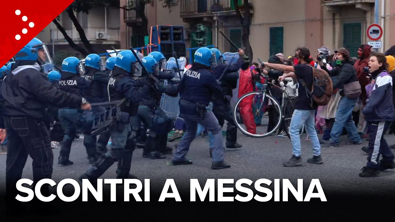 Messina, scontri tra manifestanti e polizia al corteo No Ponte