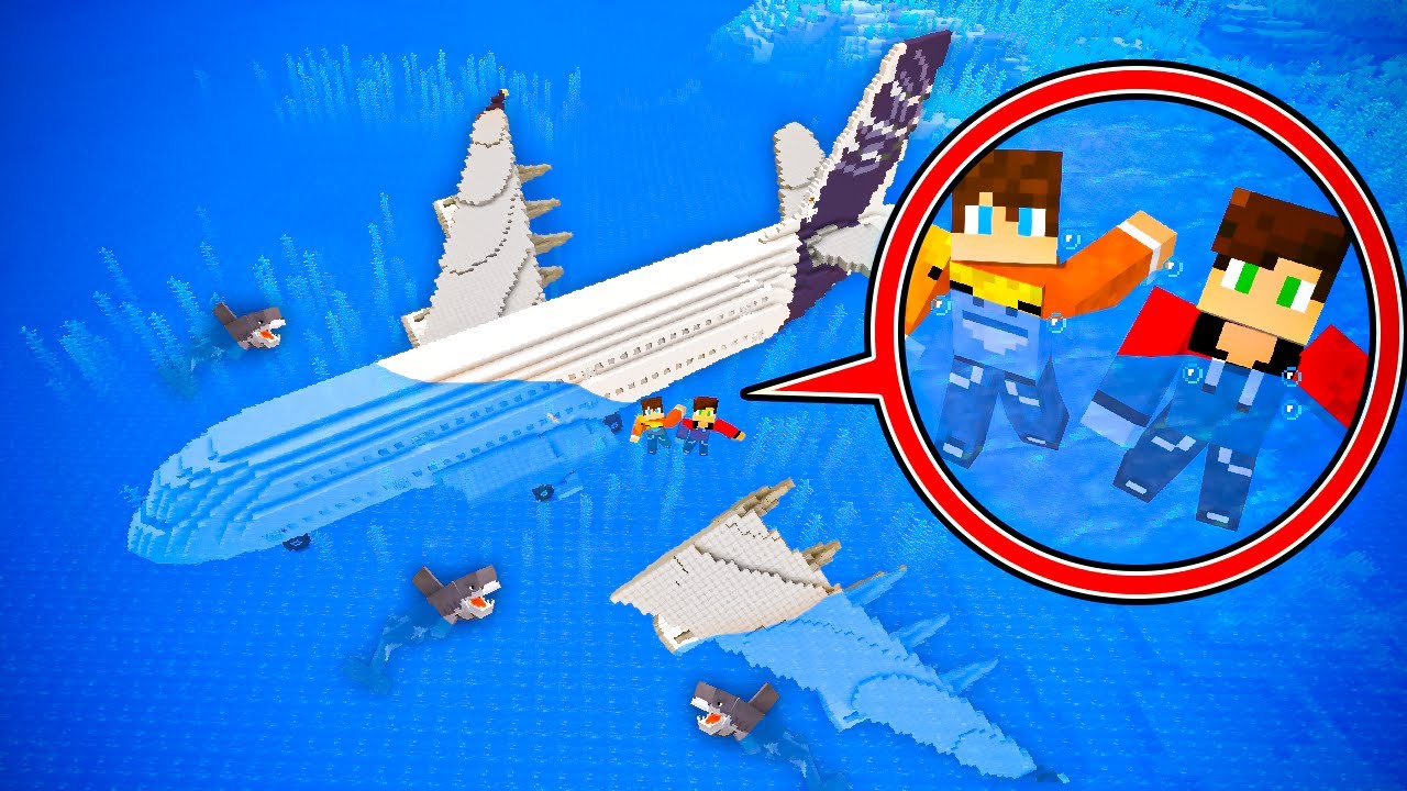 ROZBIŁEM SIĘ SAMOLOTEM W OCEANIE Z SmileSlow w Minecraft!