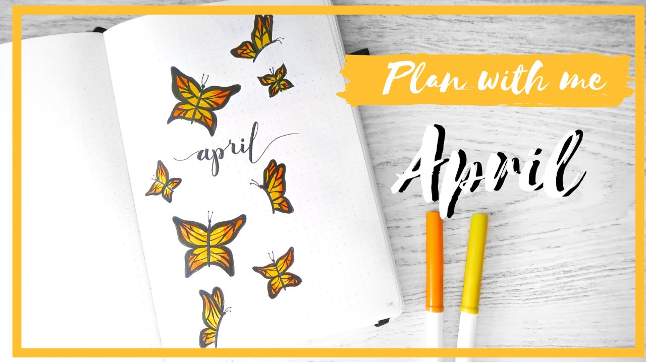 PLAN WITH ME APRIL 🖋🦋 - Bullet Journal Suomi 2020