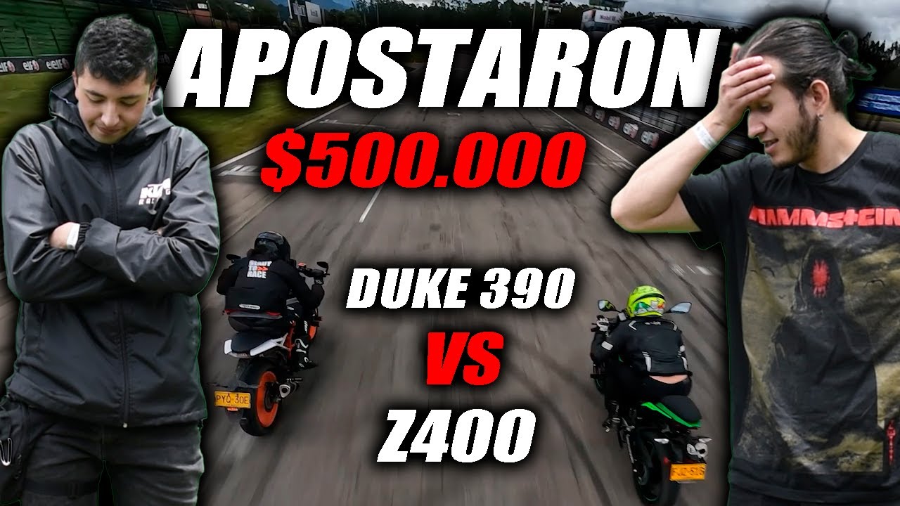 APOSTARON $500.000🤑🤑 Z400 🆚 DUKE 390NG🔥Fullgass Cuarto de milla Drag Race