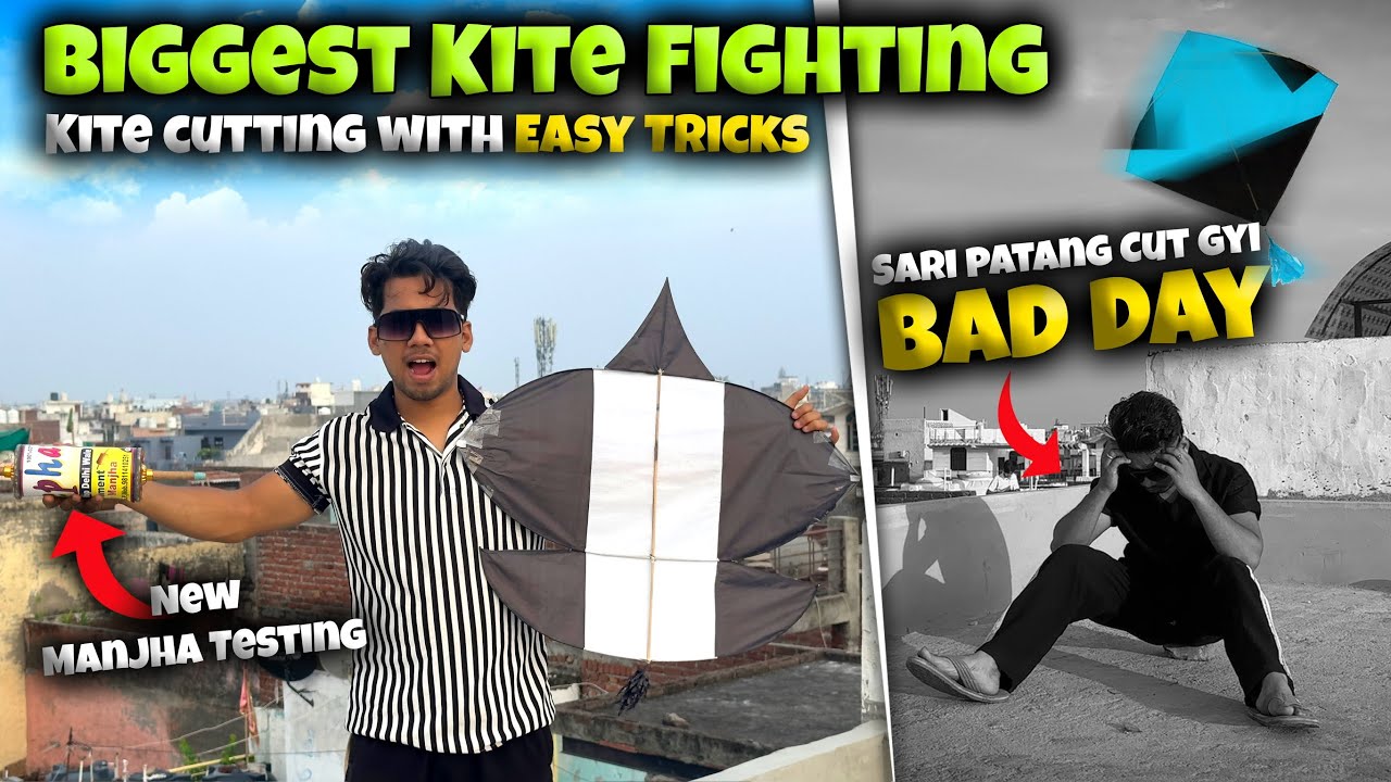 Kite Cutting with Easy Trick | Biggest Kite Fighting 2025 | Kite Video | Kite Flying | Kite Fighting