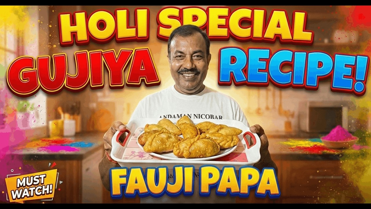 Holi Special Gujiya Recipe! ✨ Easy & Crispy Homemade Gujiya | Fauji Papa