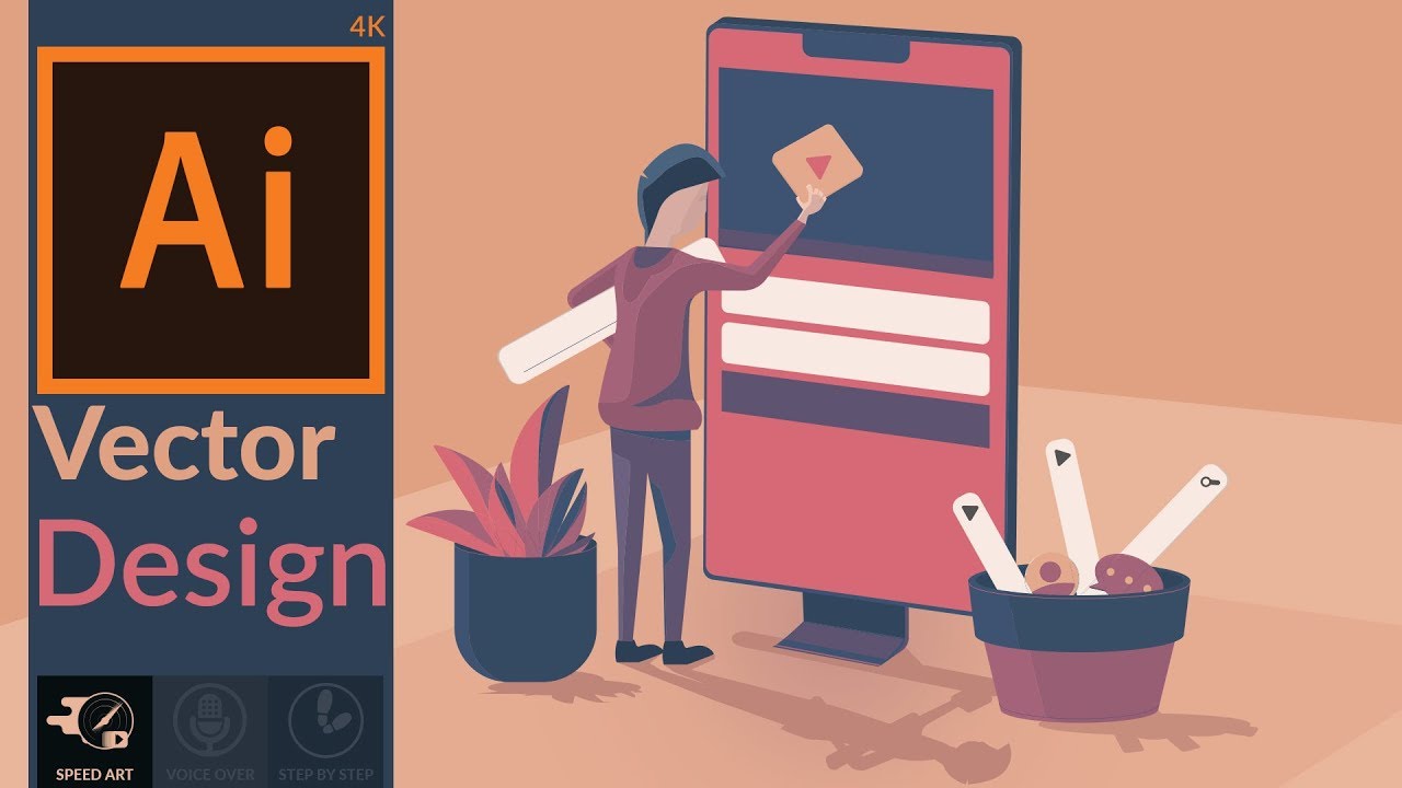 Designing a Modern Clipart Illustration in adobe illustrator [Speed Art]