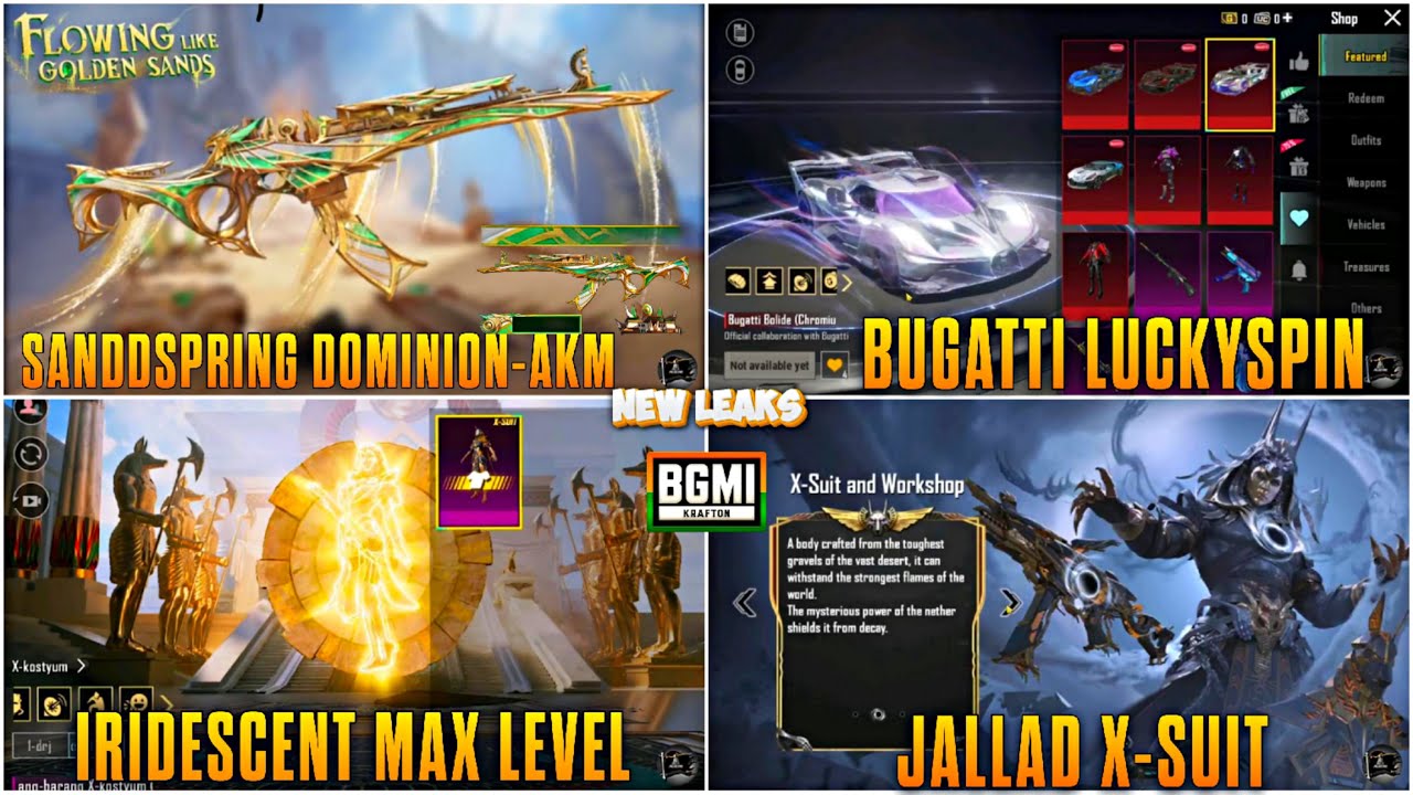 Bugatti Luckyspin |Iridescent & Pharoah Max Level | BGMI LEAKS 😱