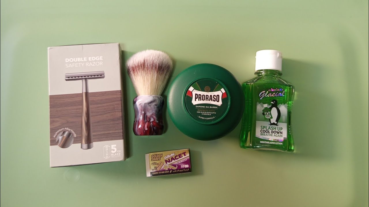 💈DS Cosmetic 26mm Synthetic Shaving Brush💈 Gillette Nacet💈Proraso🟢 Shaving Soap💈Alcolado Glacial💈