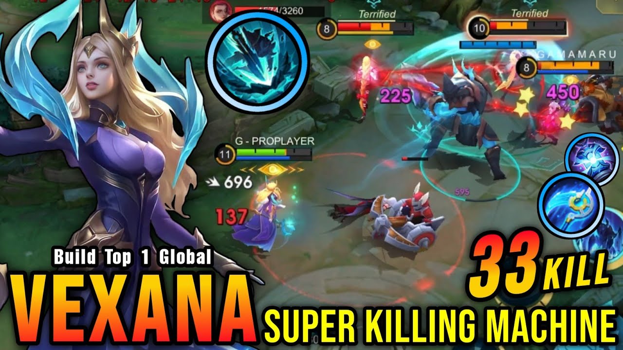 33 Kills!! Powerful Midlane Vexana 100% Killing Machine!! - Build Top 1 Global Vexana ~ MLBB
