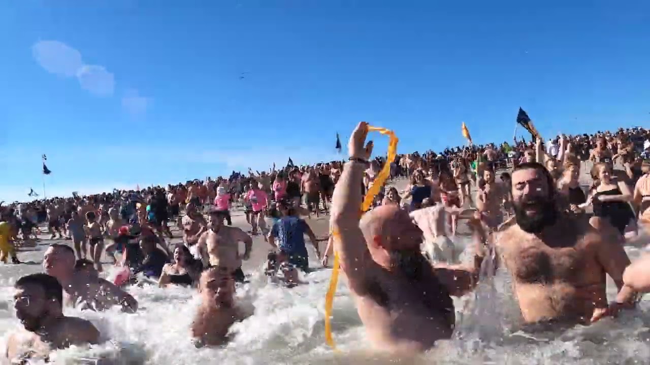 Running in at the 2025 Polar Bear Plunge at Seaside Heights