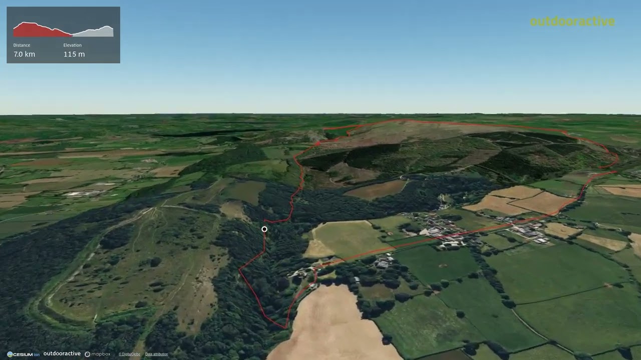 3D Circular Hike Beacon Batch on Black Down Hill, through Rowberrow Warren Wood, Mendip Hills