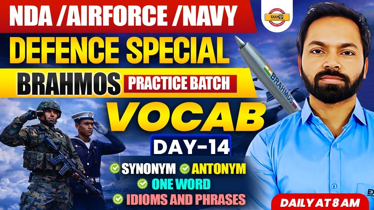 NDA/AIRFORCE/NAVY (BRAMHOS PRACTICE BATCH) || VOCAB DAY-14 || BY SHIVAM SIR