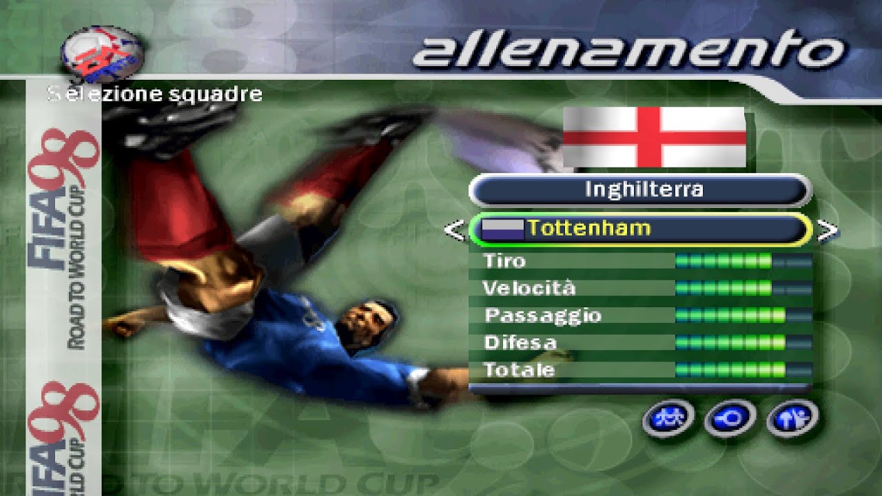statistiche dei giocatori del tottenham hotspur su fifa 98