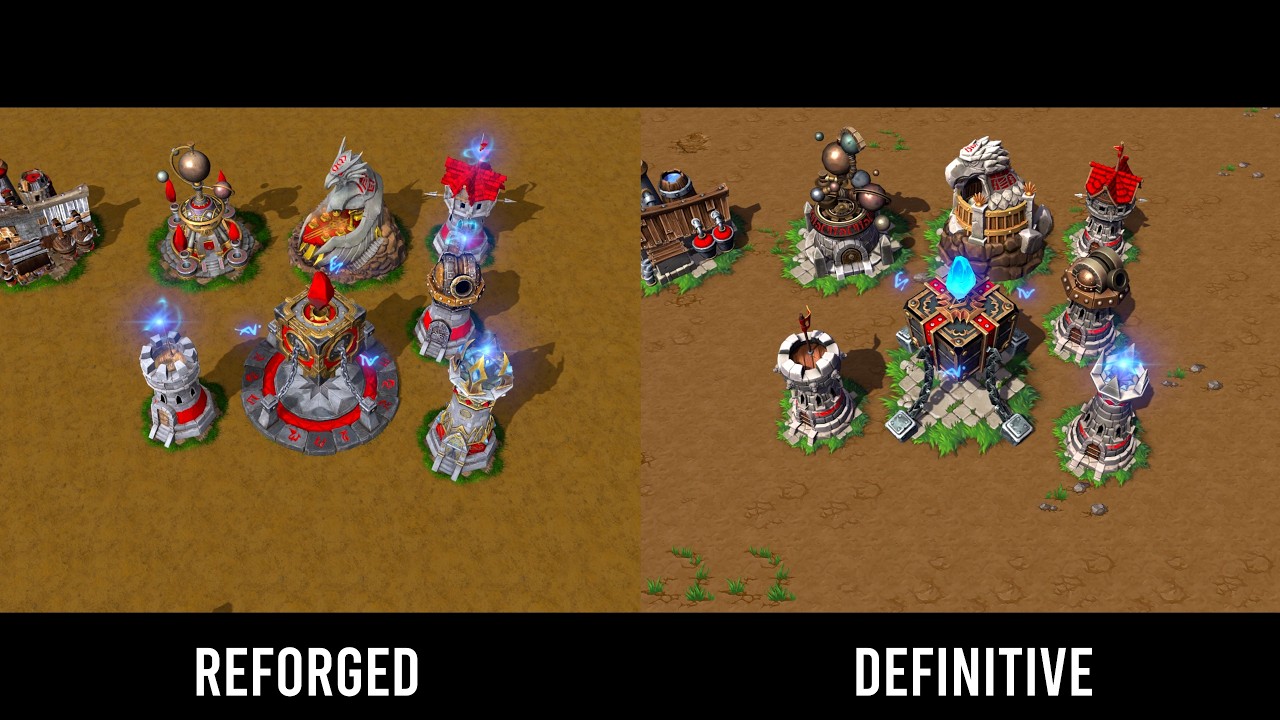 Сравнение графики Warcraft 3 Reforged 3.0 (Classic/Reforged/Definitive)