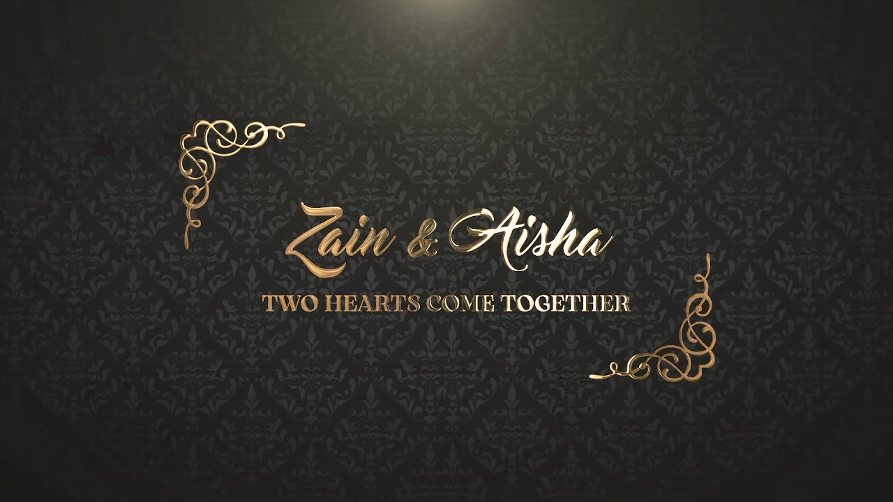 Elegant Muslim Wedding Invitation | Black & Gold Islamic Design | Walima Card | YKD112