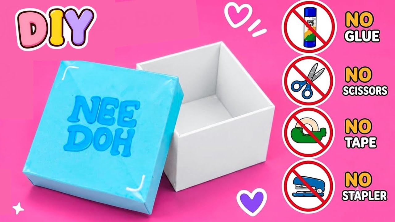 DIY Easy Origami Needoh Box No Glue, No Scissors |Cute Paper Organizer |Paper Craft |School Project