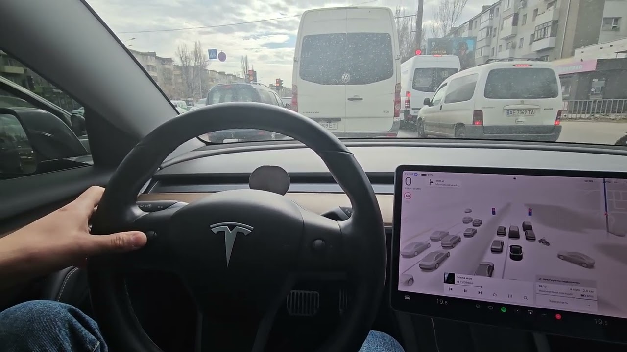 Fsd 12.6.4 Днепр. Украина. Tesla Model 3 perfomance 2018 правда - девятая больница