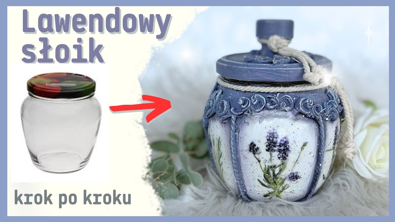 Lavendelglas-Decoupage-Tutorial Schritt für Schritt mit Korken...