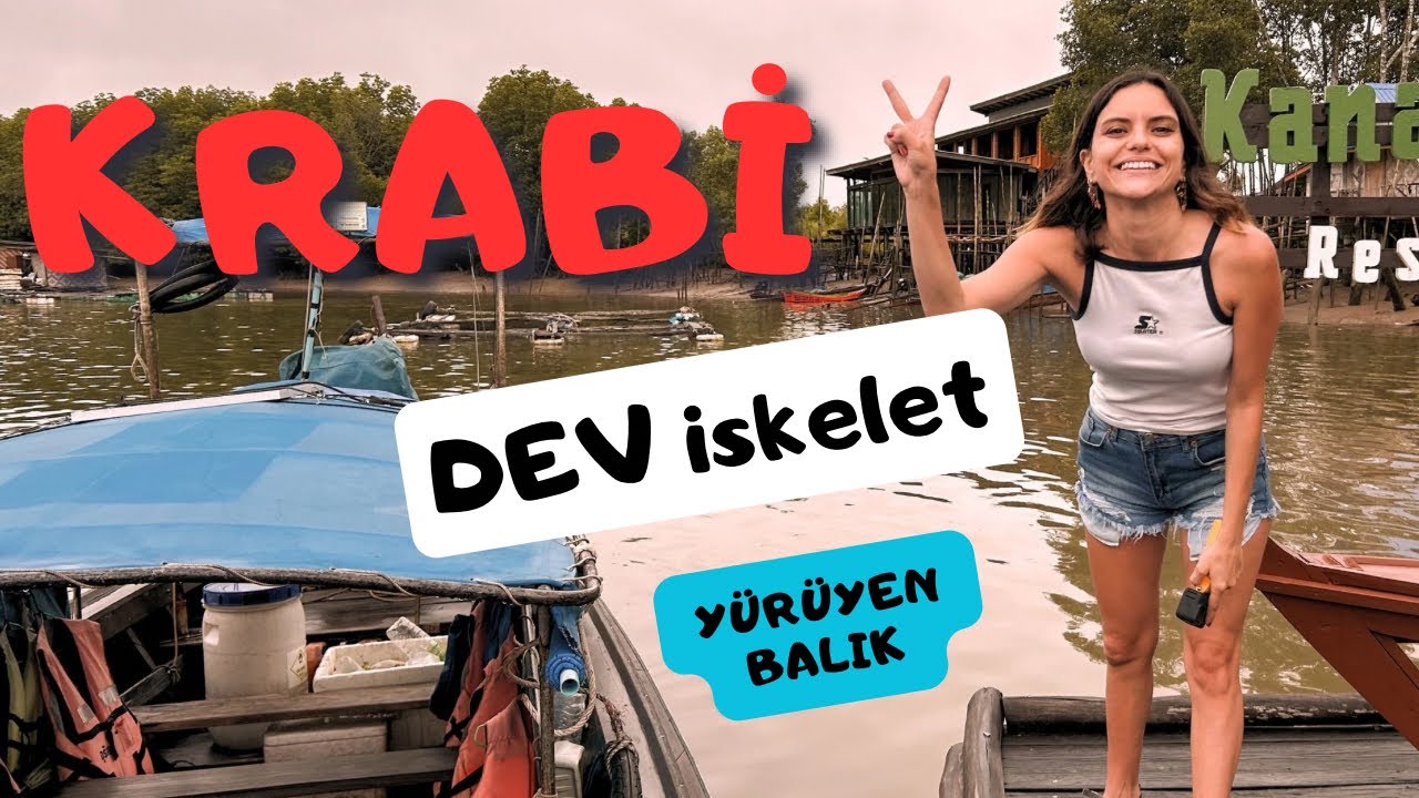 %100 ORIJINAL TAYLAND Krabi, Mangrov Ormanları, DEV İSKELET, Yüzen Köy, YÜRÜYEN BALIK