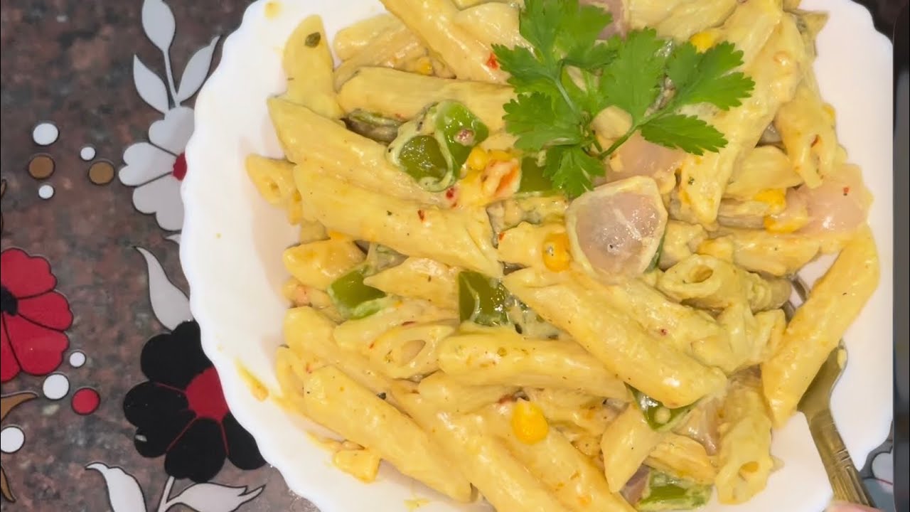 White sauce cheesy pasta 🫶🏻🍝 #pasta #whitesaucepasta #food #cooking #delicious 