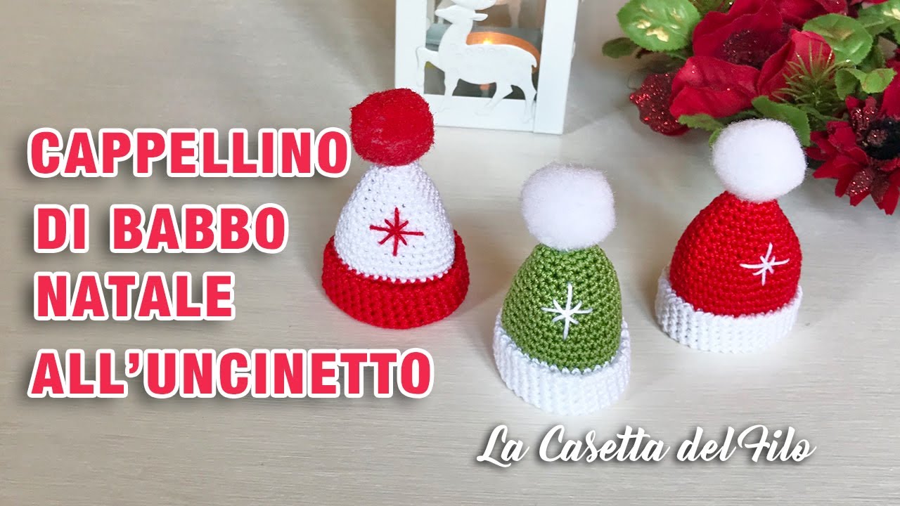 Cappello di BABBO NATALE all'uncinetto 🎅
