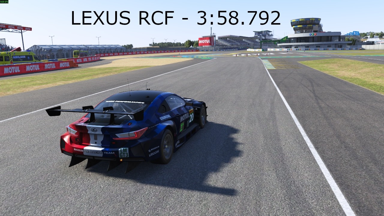 LMU - GT3 race lap at Le Mans - Lexus RCF (3:58.792)